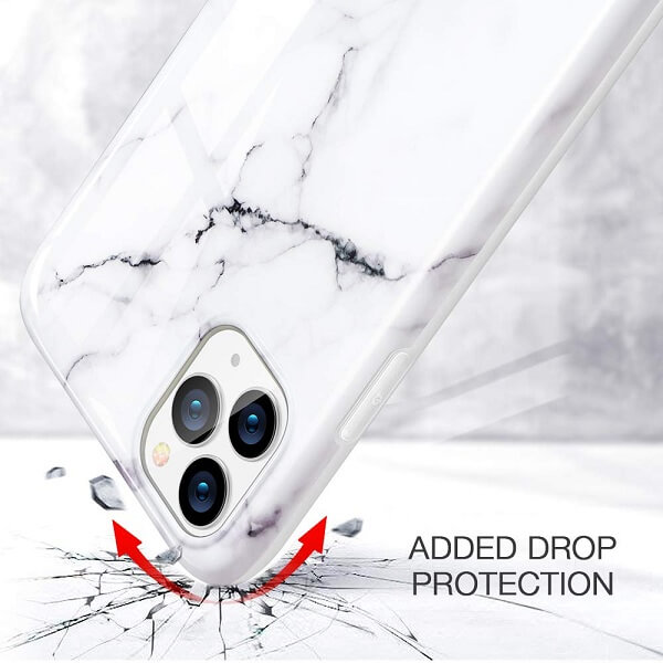 QY Marble Back Cover For Apple iPhone 11 Series (Black)