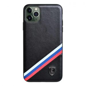 Puloka ® Sports Luxury Leather Back Covers For Apple iPhone 11 Pro / 11 Pro Max (Black