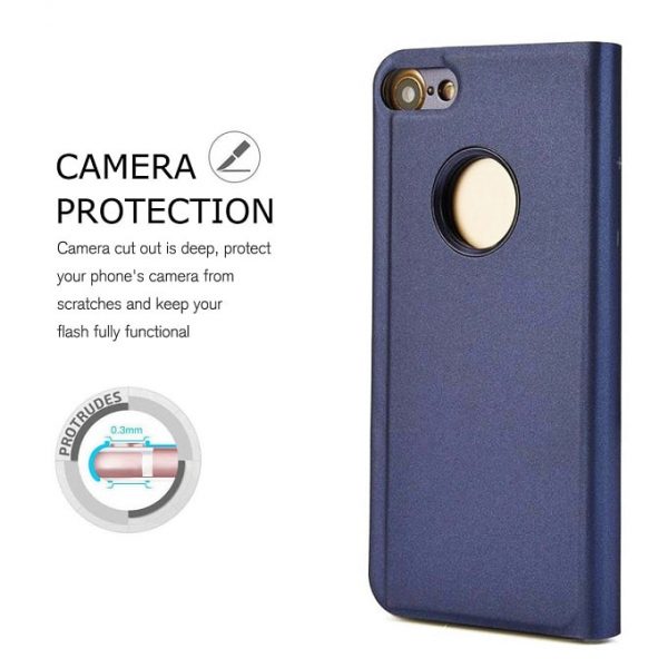 Luxury Mirror Clear View Standing Flip Cover For Apple iPhone / Samsung