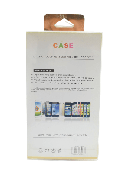 Luxury Leather Metal Bumper Back Cover For Samsung Galaxy S6