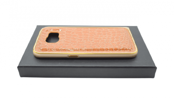 Luxury Leather Metal Bumper Back Cover For Samsung Galaxy S6