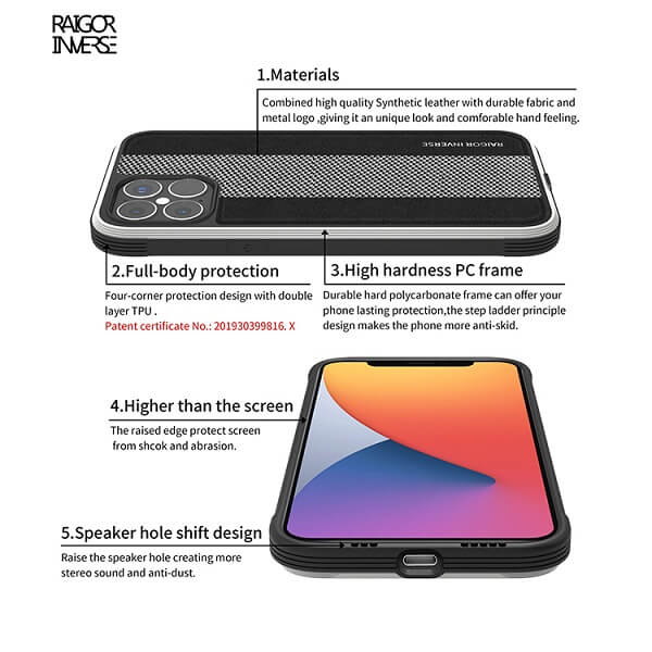 Raigor Inverse AIX Series Back Cover for iPhone 12 Mini (Black)