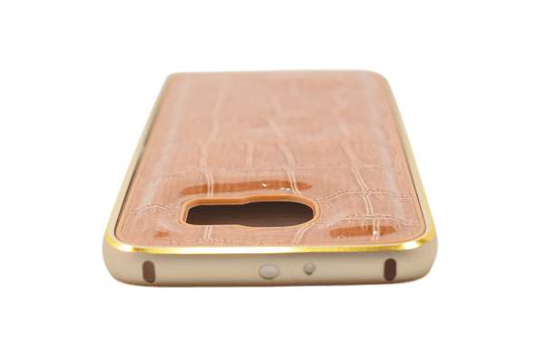 Luxury Leather Metal Bumper Back Cover For Samsung Galaxy S6