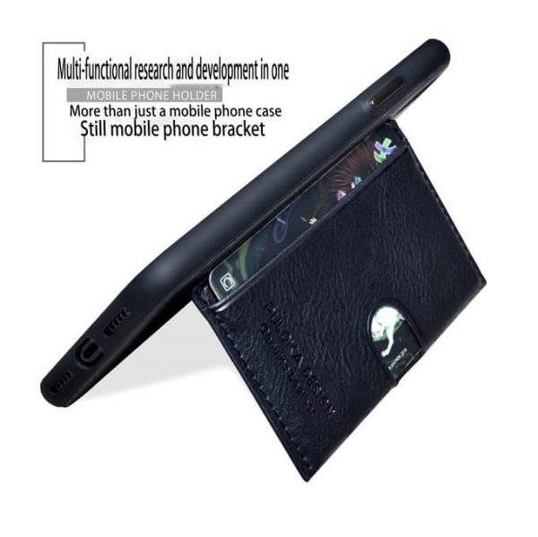 Puloka Luxury Leather Card Pocket Holder Back Cover For Apple iPhone / Samsung