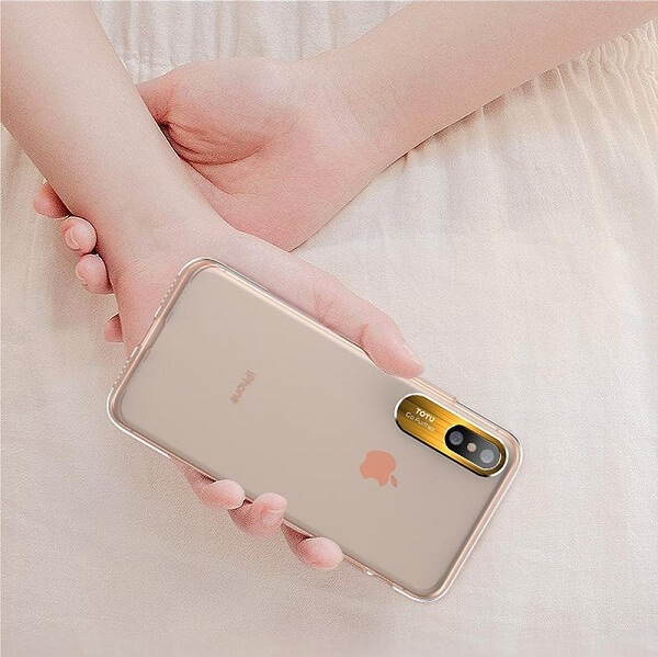 TOTU ® Sparkling Series Transparent Back Cover With Metal Camera Protection For iPhone XR