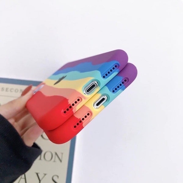 Fashion Rainbow Silicone Back Cover For iPhone 12 Series