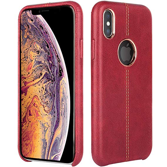 Vorson ® Lexja Series Double Stitch Leather Back Cover For iPhone / Samsung