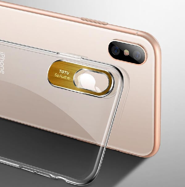 TOTU ® Sparkling Series Transparent Back Cover With Metal Camera Protection For iPhone XR