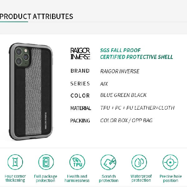 Raigor Inverse AIX Series Back Cover for iPhone 12 Mini (Black)