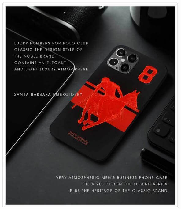 Santa Barbara Polo Garner Series Leather Back Cover For iPhone (Black)