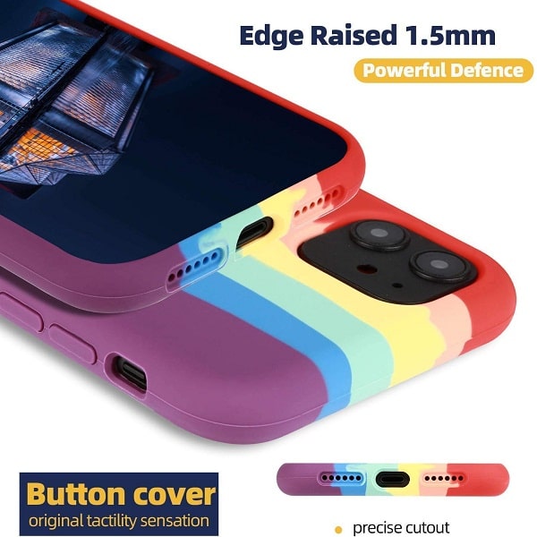 Fashion Rainbow Silicone Back Cover For iPhone 12 Series