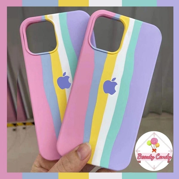 Fashion Rainbow Silicone Back Cover For iPhone 12 Series