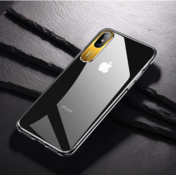 TOTU ® Sparkling Series Transparent Back Cover With Metal Camera Protection For iPhone XR