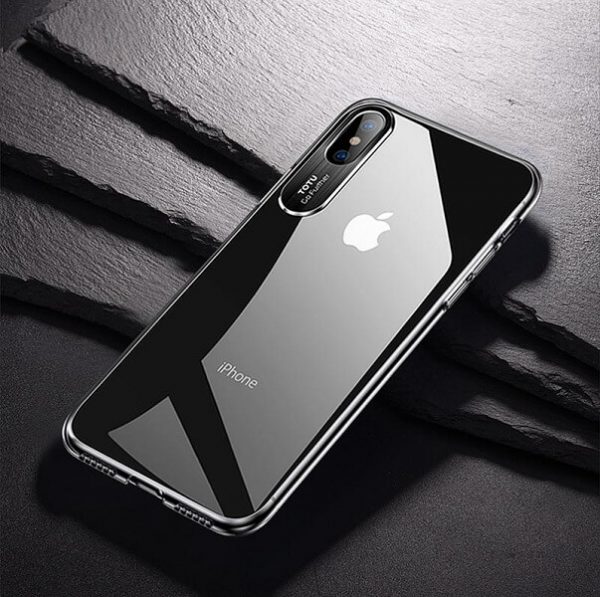 TOTU ® Sparkling Series Transparent Back Cover With Metal Camera Protection For iPhone XR