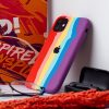 Fashion Rainbow Silicone Back Cover For iPhone 12 Series Fashion Rainbow Silicone Back Cover For iPhone 12 Series