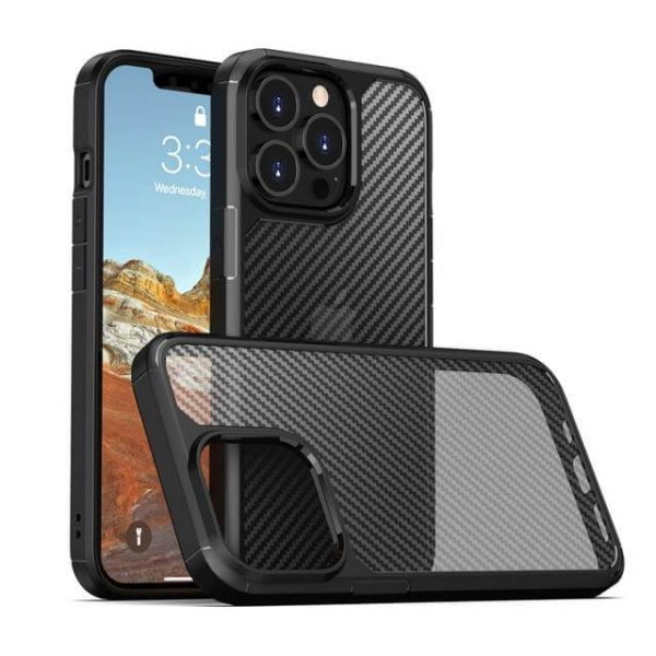 Carbon Fiber Armor Transparent Matte Cover For iPhone 13 Series-5