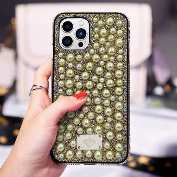Luxury Women Design Bling Pearl Mobile Cover For iPhone 13 Series-5