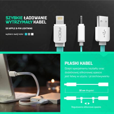 Rock ® Safe Charge Speed Data Cable For iPhone