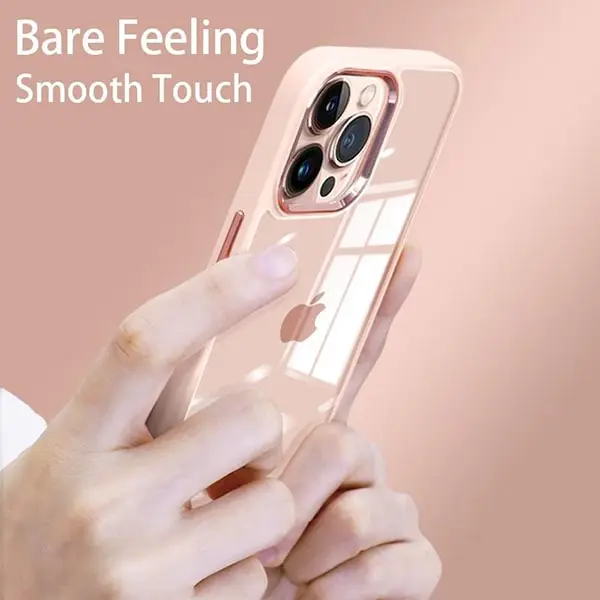 Shockproof-Armor-Transparent-Clear-Case-Cover-Plating-Camera-For-iPhone-14-pink-4