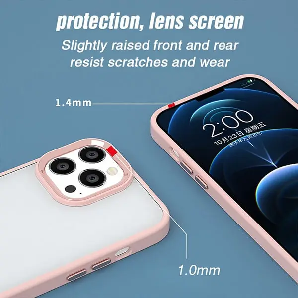 Shockproof-Armor-Transparent-Clear-Case-Cover-Plating-Camera-For-iPhone-14-pink-5