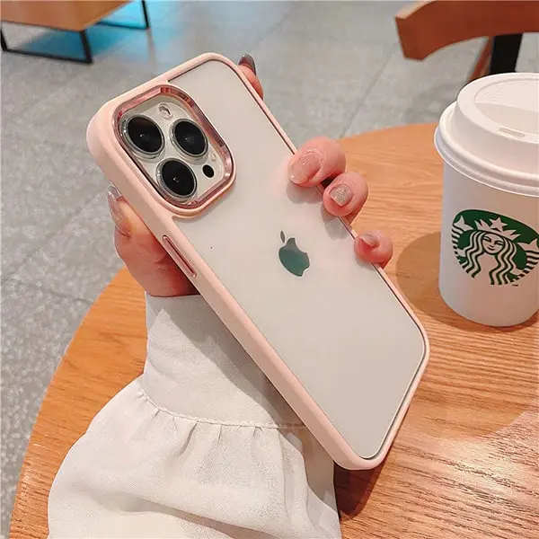 Shockproof-Armor-Transparent-Clear-Case-Cover-Plating-Camera-For-iPhone-14-pink-6