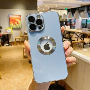 iPhone 14 Pro Max Luxury Plating Camera Protection Logo Cut Soft Case-4